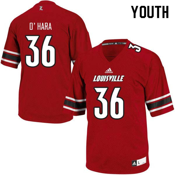 Youth Louisville Cardinals #36 Evan O'Hara College Football Jerseys Sale-Red
